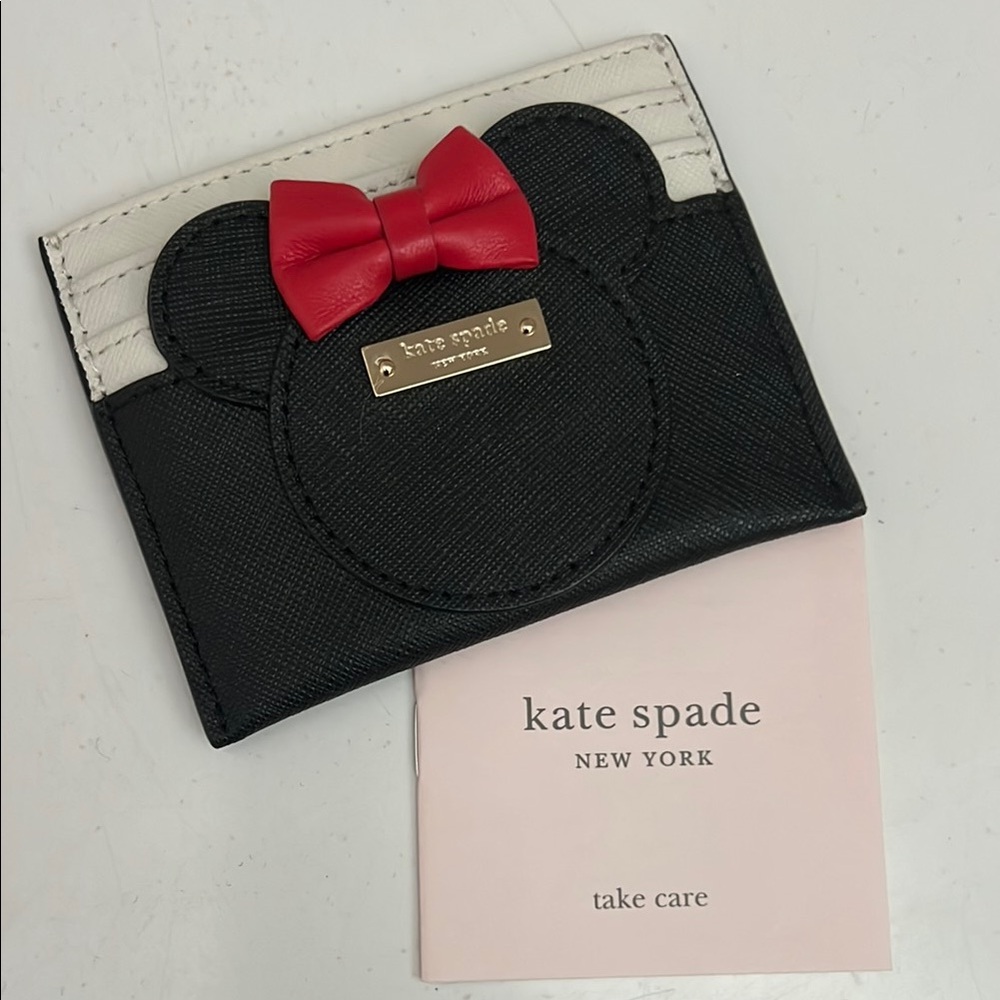 Kate Spade Black and Red Minnie card holder